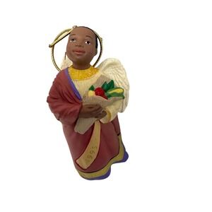 Hallmark Angel of the Harvest Ornament 1995 African American Red Gold Excellent